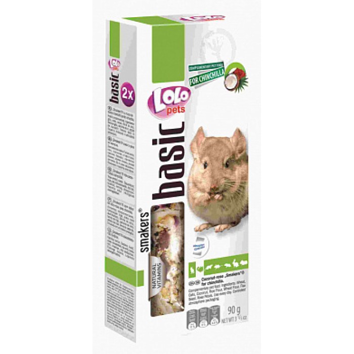 "Lolopets" Колосок для шиншил кокос 2шт 90г